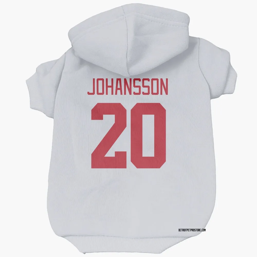 Detroit Red Wings Albert Johansson White Pet Hoodie for Dog & Cat