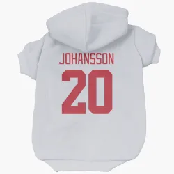 Detroit Red Wings Albert Johansson White Pet Hoodie for Dog & Cat