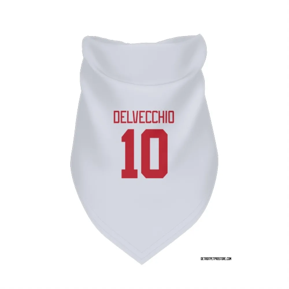 Detroit Red Wings Alex Delvecchio White Pet Bandana for Dog & Cat