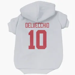 Detroit Red Wings Alex Delvecchio White Pet Hoodie for Dog & Cat