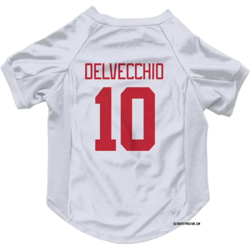 Detroit Red Wings Alex Delvecchio White Pet Jersey for Dog & Cat