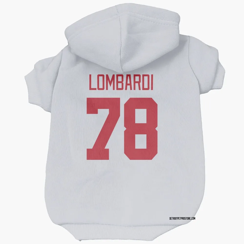 Detroit Red Wings Amadeus Lombardi White Pet Hoodie for Dog & Cat