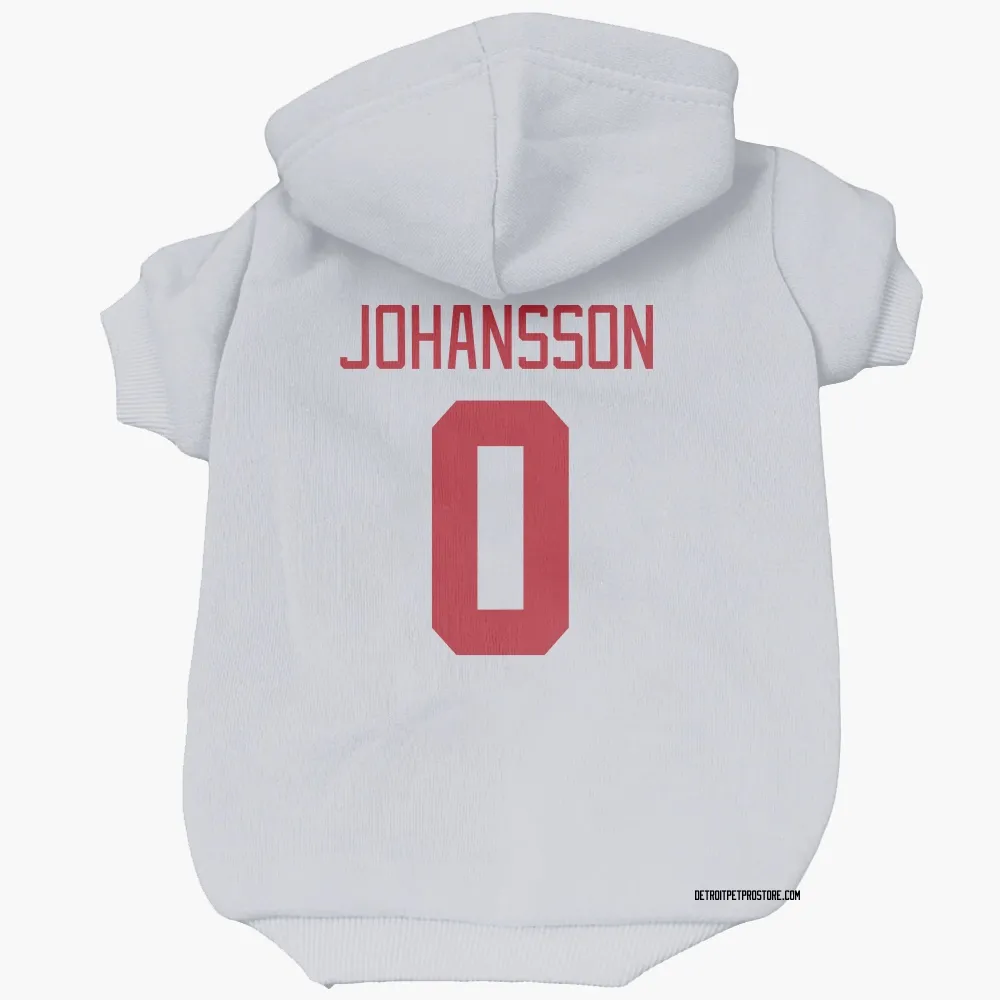 Detroit Red Wings Anton Johansson White Pet Hoodie for Dog & Cat