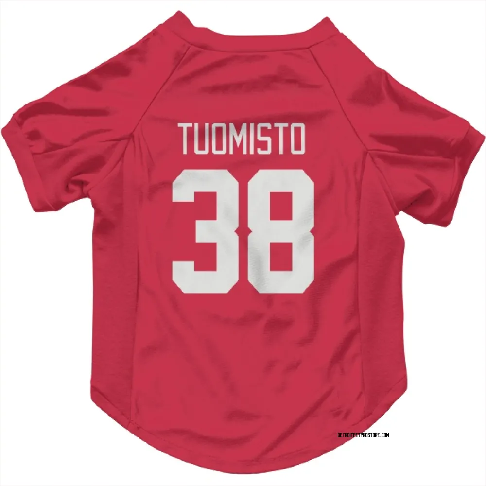 Detroit Red Wings Antti Tuomisto Red Pet Jersey for Dog & Cat