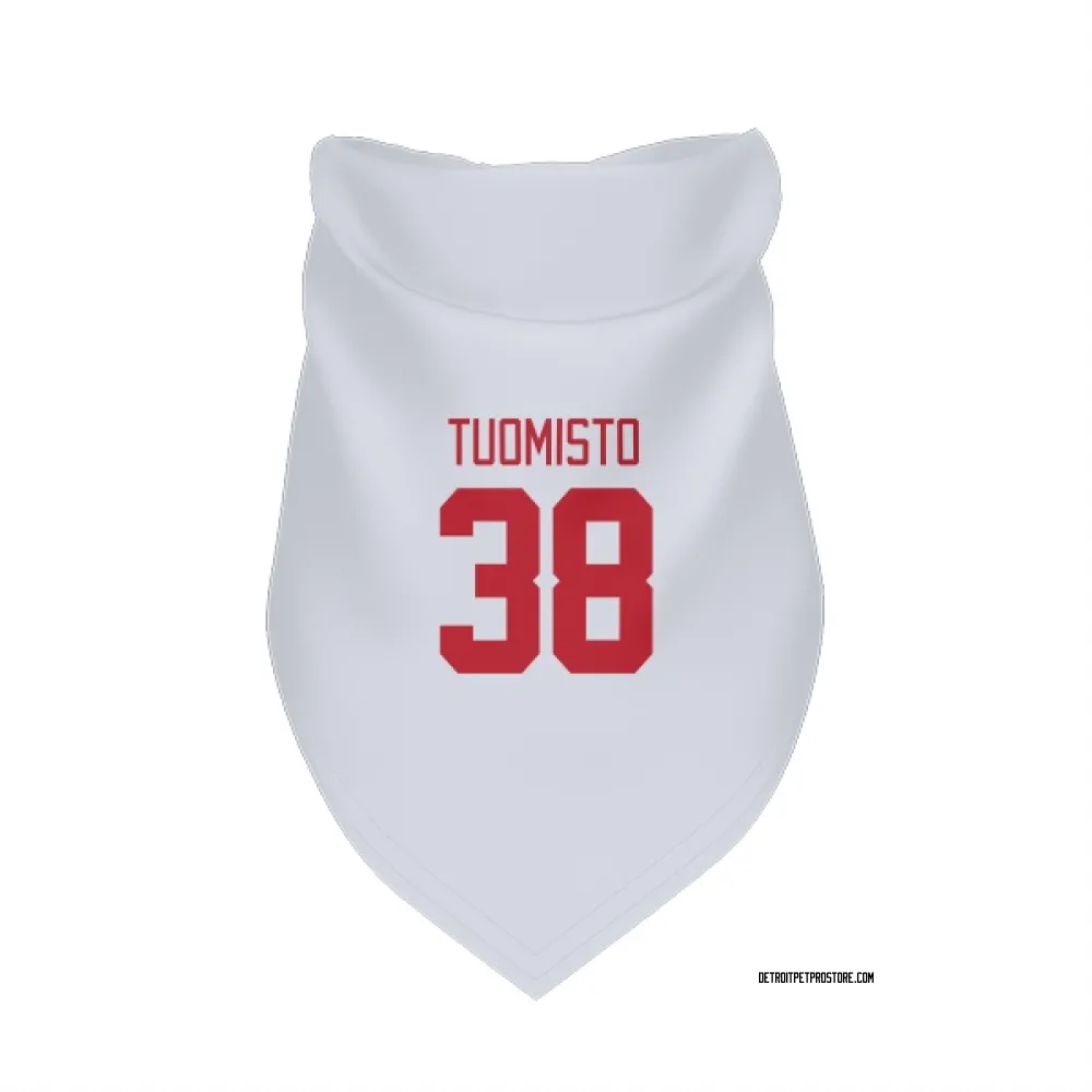 Detroit Red Wings Antti Tuomisto White Pet Bandana for Dog & Cat