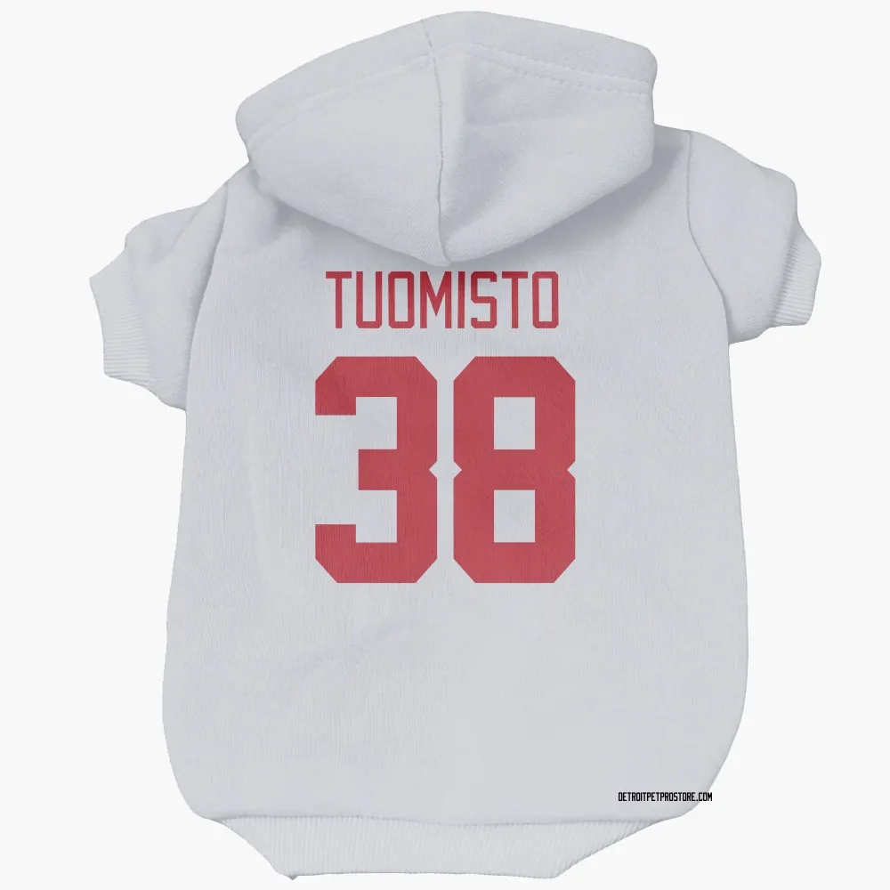 Detroit Red Wings Antti Tuomisto White Pet Hoodie for Dog & Cat