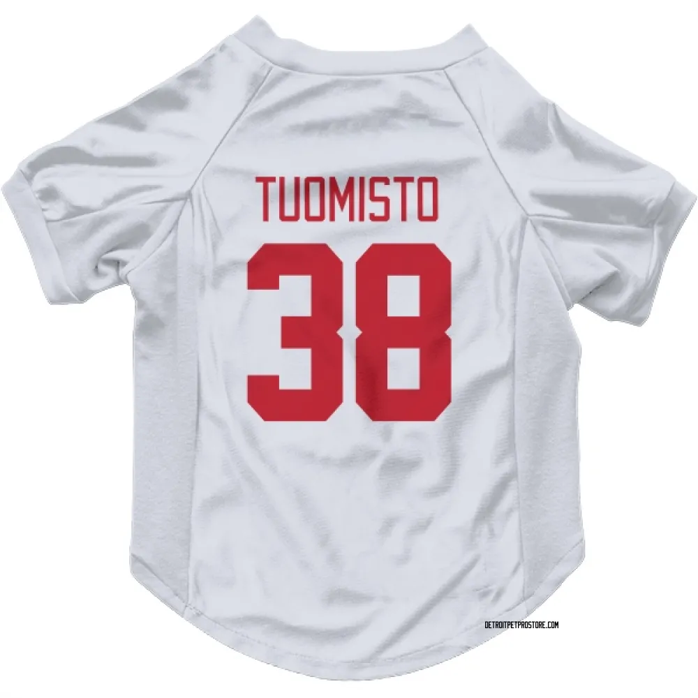 Detroit Red Wings Antti Tuomisto White Pet Jersey for Dog & Cat