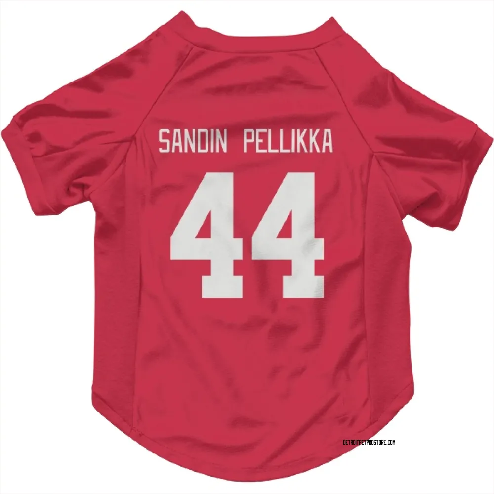 Detroit Red Wings Axel Sandin Pellikka Red Pet Jersey for Dog & Cat