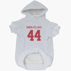 Detroit Red Wings Axel Sandin-Pellikka White Pet Hoodie for Dog & Cat