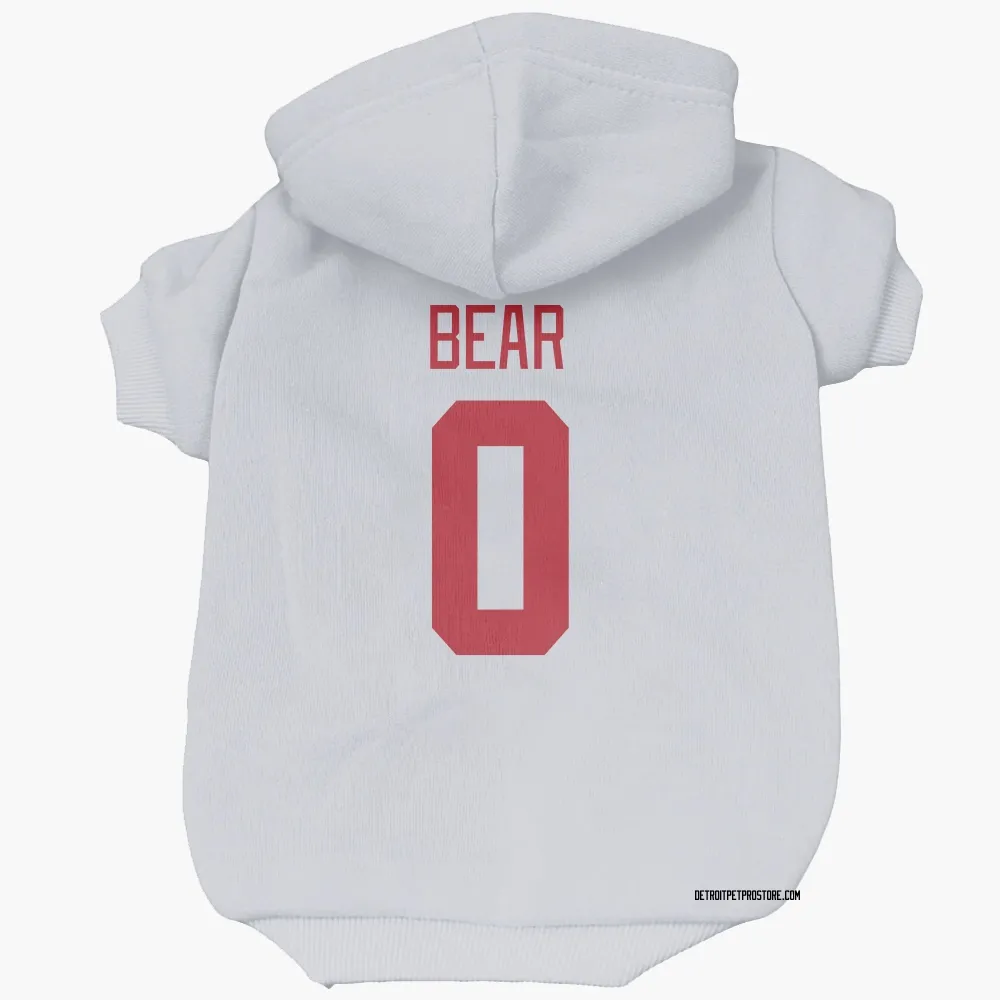 Detroit Red Wings Carter Bear White Pet Hoodie for Dog & Cat