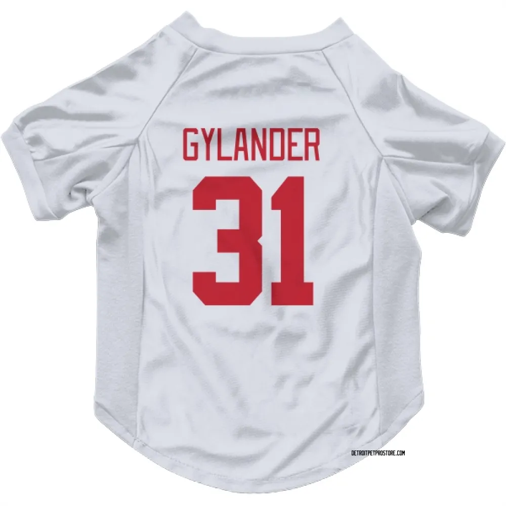 Detroit Red Wings Carter Gylander White Pet Jersey for Dog & Cat