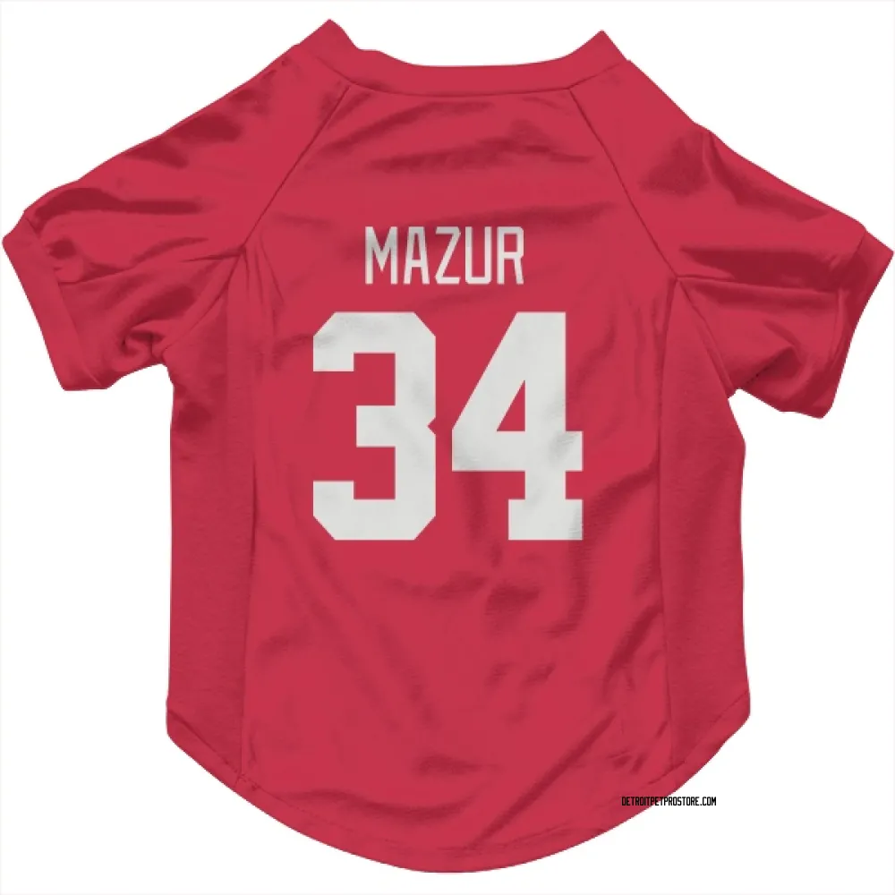Detroit Red Wings Carter Mazur Red Pet Jersey for Dog & Cat