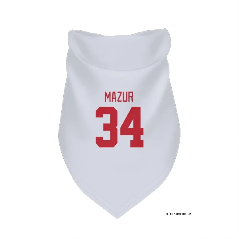 Detroit Red Wings Carter Mazur White Pet Bandana for Dog & Cat
