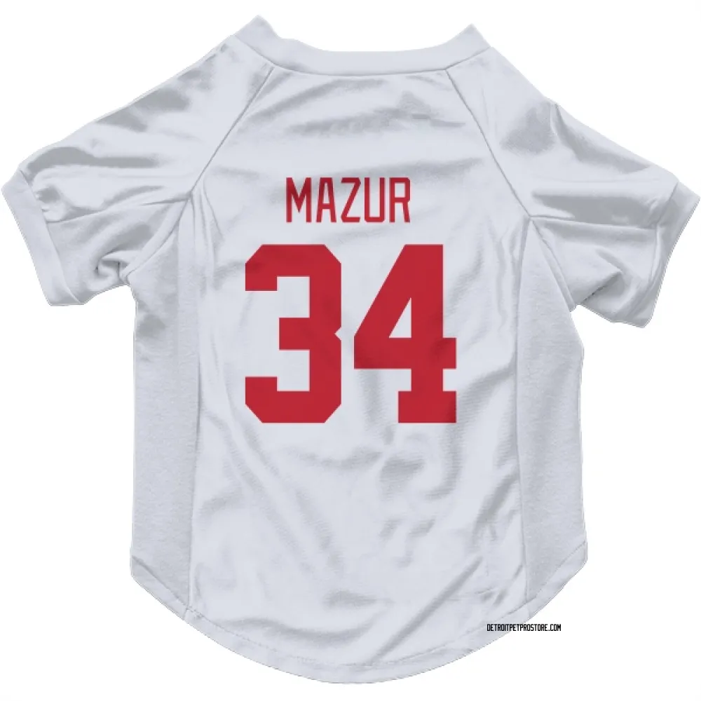 Detroit Red Wings Carter Mazur White Pet Jersey for Dog & Cat