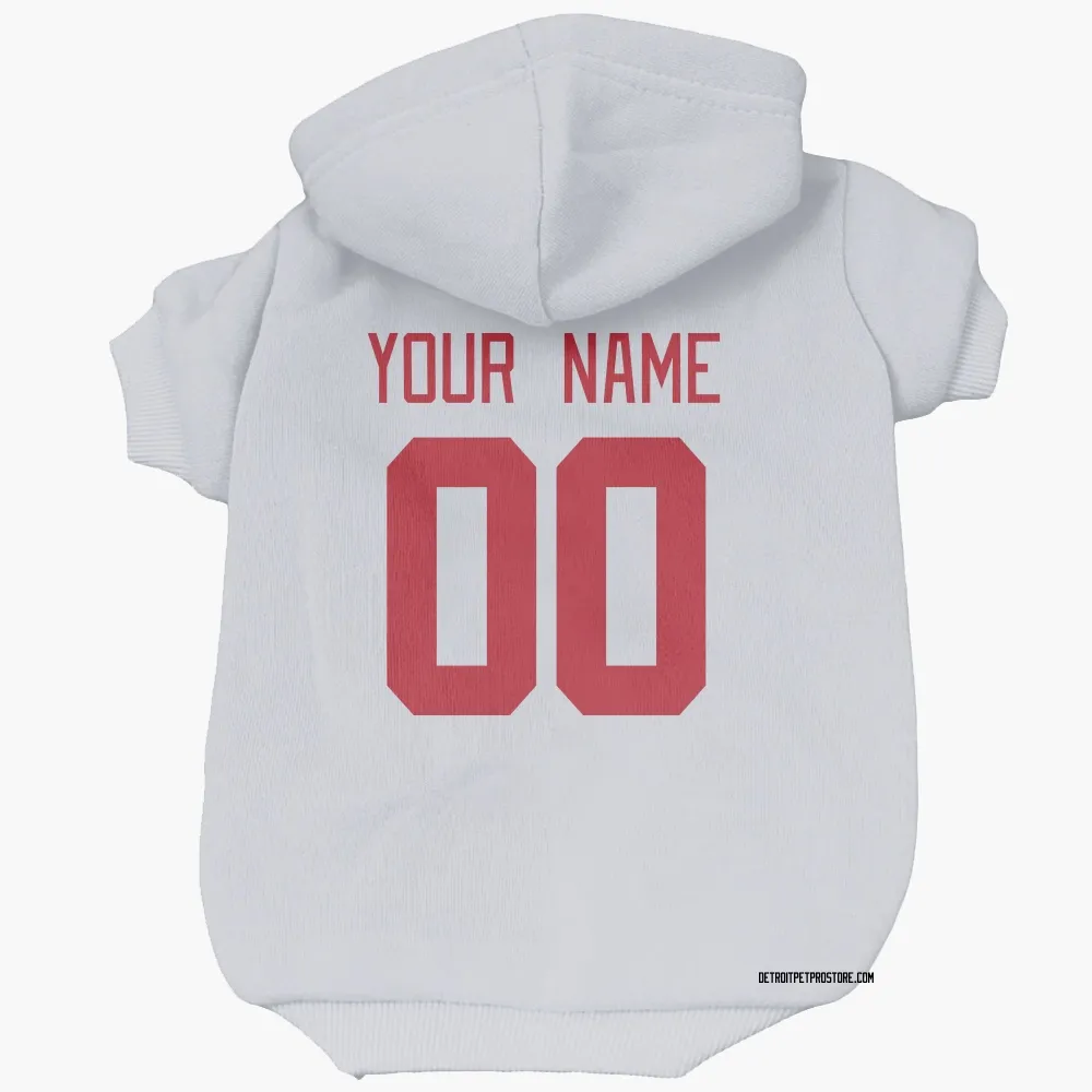 Detroit Red Wings Custom White Pet Hoodie for Dog & Cat