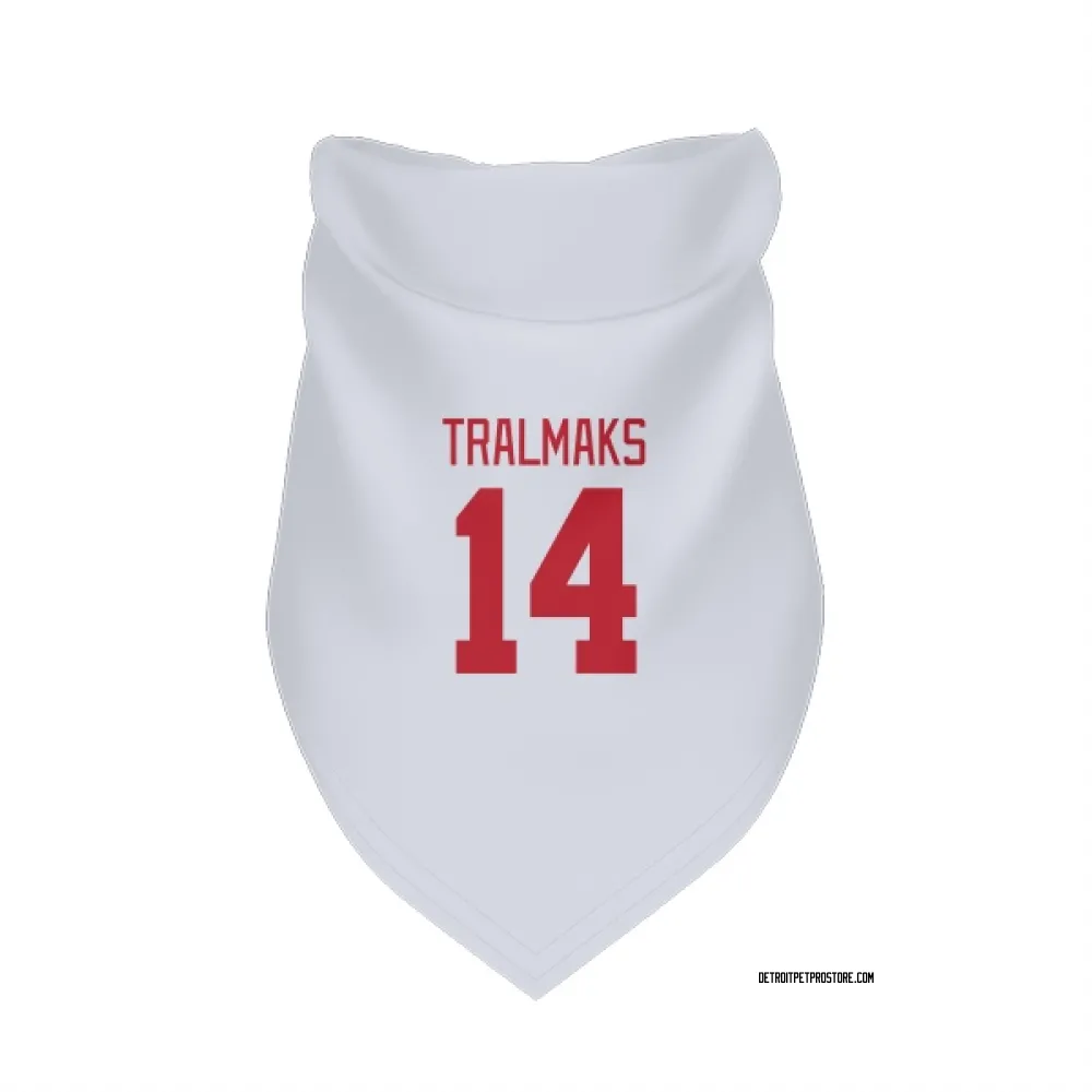 Detroit Red Wings Eduards Tralmaks White Pet Bandana for Dog & Cat