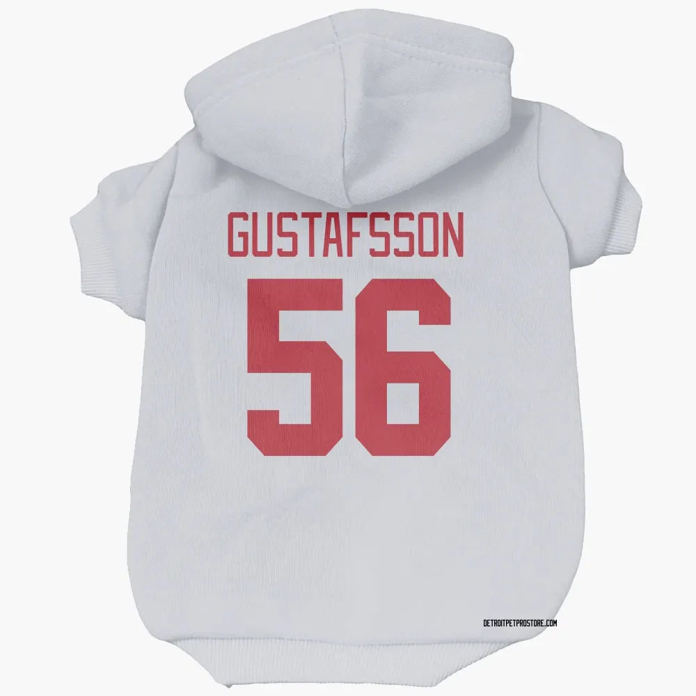 Detroit Red Wings Erik Gustafsson White Pet Hoodie for Dog & Cat