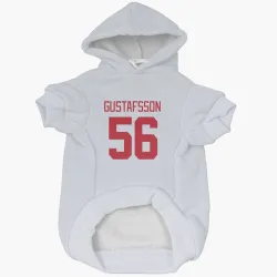 Detroit Red Wings Erik Gustafsson White Pet Hoodie for Dog & Cat