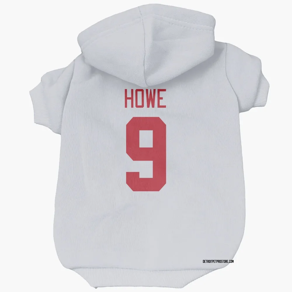 Detroit Red Wings Gordie Howe White Pet Hoodie for Dog & Cat