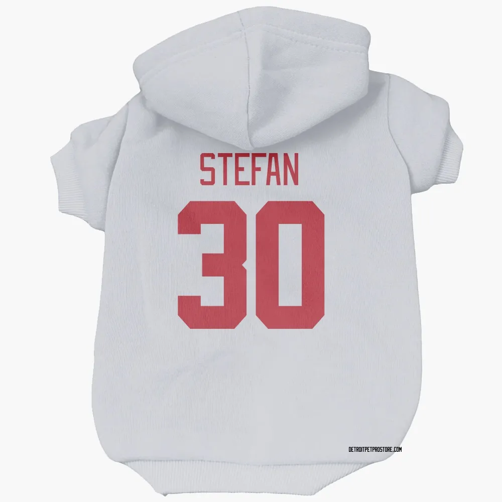 Detroit Red Wings Greg Stefan White Pet Hoodie for Dog & Cat