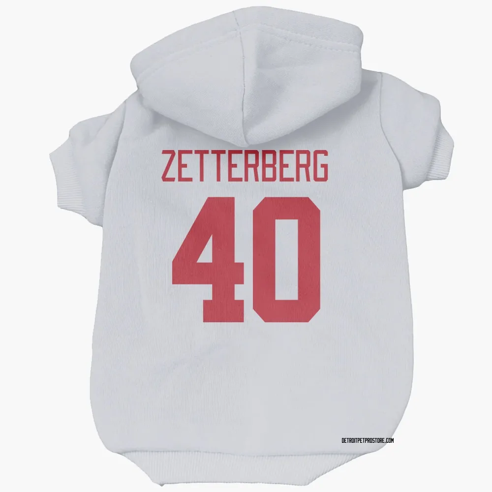 Detroit Red Wings Henrik Zetterberg White Pet Hoodie for Dog & Cat