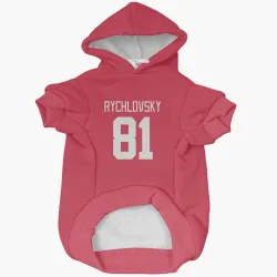 Detroit Red Wings Jakub Rychlovsky Red Pet Hoodie for Dog & Cat