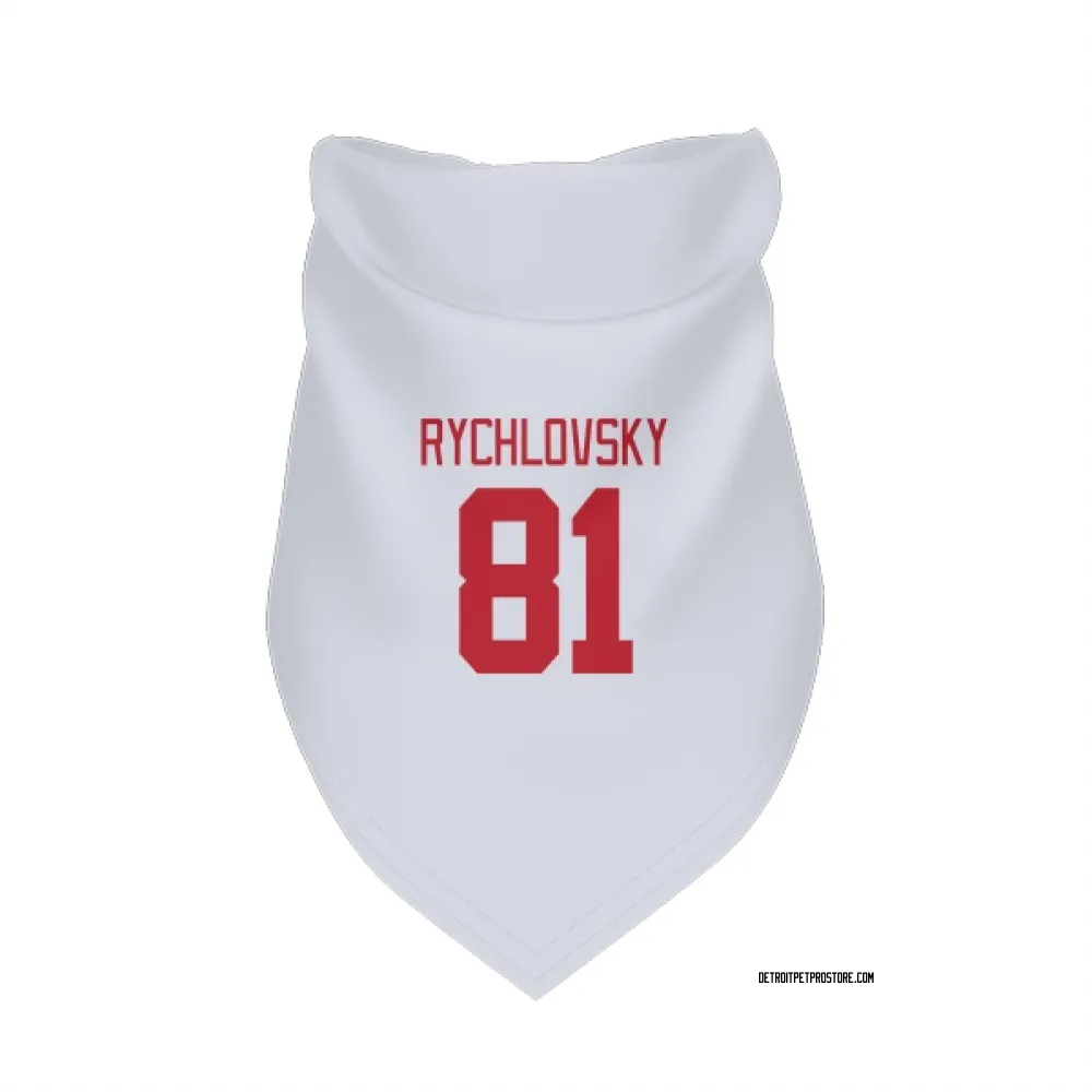 Detroit Red Wings Jakub Rychlovsky White Pet Bandana for Dog & Cat