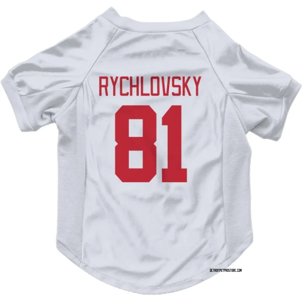 Detroit Red Wings Jakub Rychlovsky White Pet Jersey for Dog & Cat