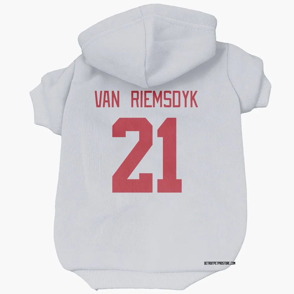 Detroit Red Wings James van Riemsdyk White Pet Hoodie for Dog & Cat