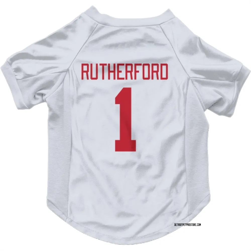 Detroit Red Wings Jim Rutherford White Pet Jersey for Dog & Cat