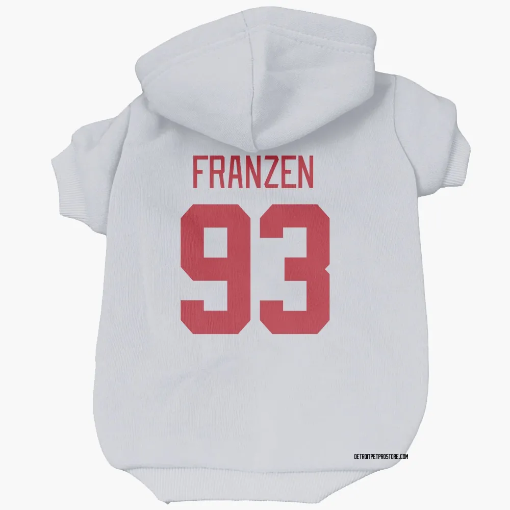 Detroit Red Wings Johan Franzen White Pet Hoodie for Dog & Cat