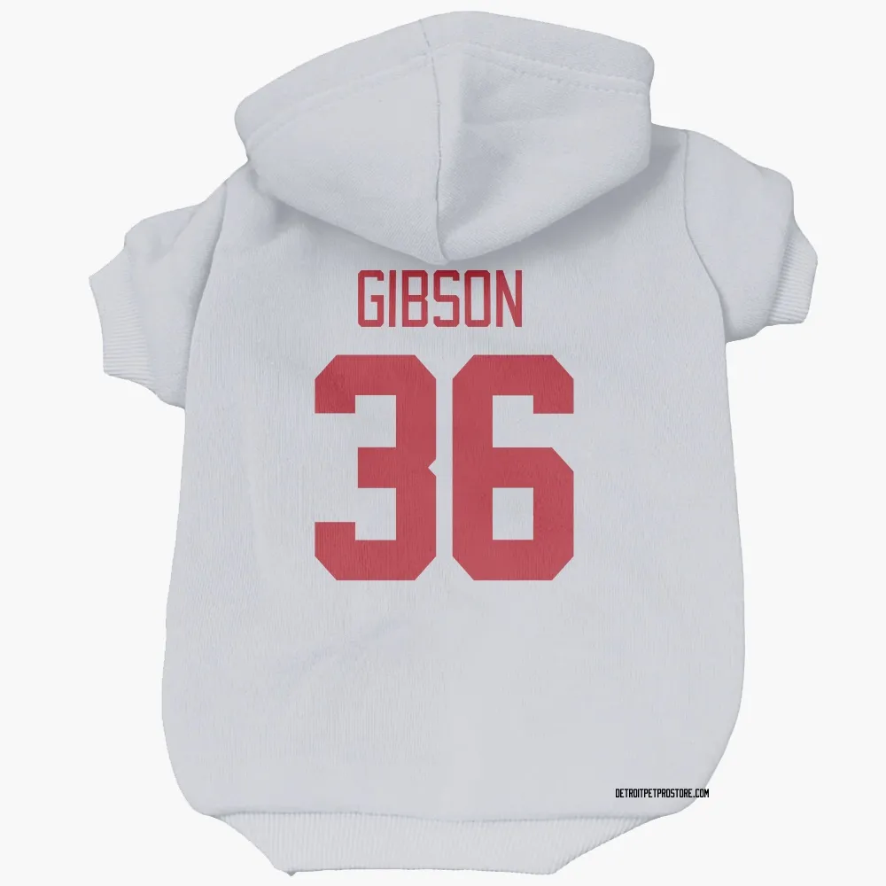 Detroit Red Wings John Gibson White Pet Hoodie for Dog & Cat