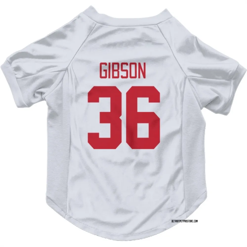 Detroit Red Wings John Gibson White Pet Jersey for Dog & Cat