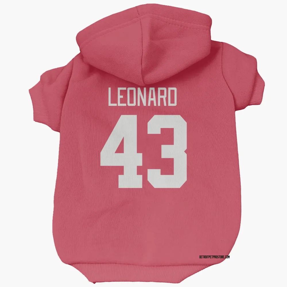Detroit Red Wings John Leonard Red Pet Hoodie for Dog & Cat