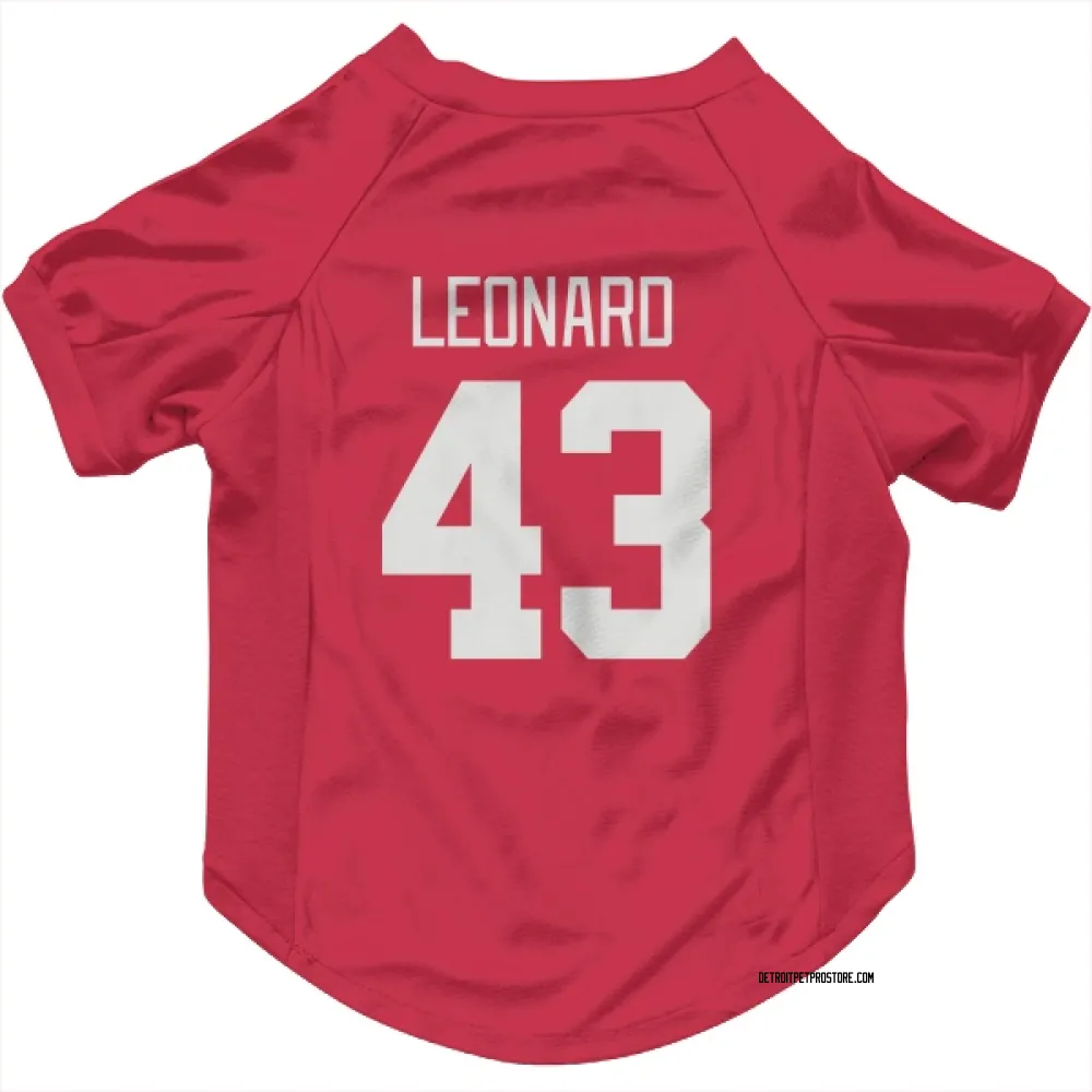 Detroit Red Wings John Leonard Red Pet Jersey for Dog & Cat