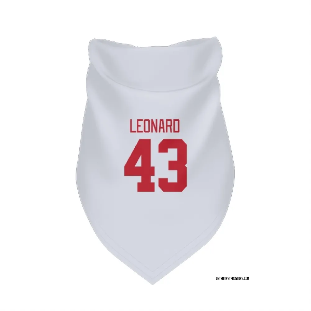 Detroit Red Wings John Leonard White Pet Bandana for Dog & Cat