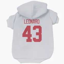 Detroit Red Wings John Leonard White Pet Hoodie for Dog & Cat