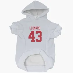 Detroit Red Wings John Leonard White Pet Hoodie for Dog & Cat