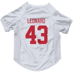 Detroit Red Wings John Leonard White Pet Jersey for Dog & Cat