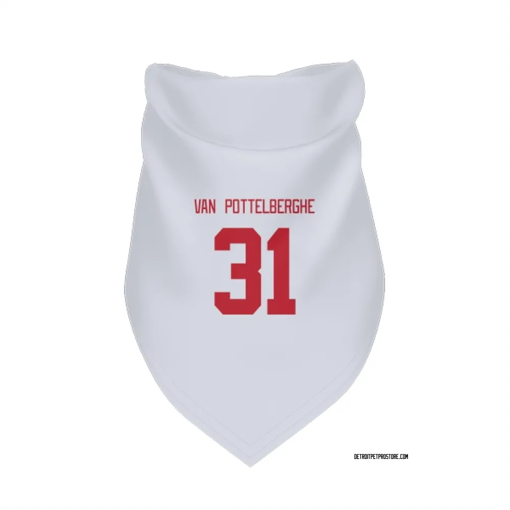 Detroit Red Wings Joren Van Pottelberghe White Pet Bandana for Dog & Cat