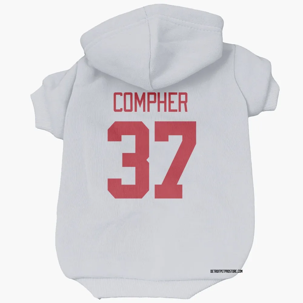 Detroit Red Wings J.T. Compher White Pet Hoodie for Dog & Cat