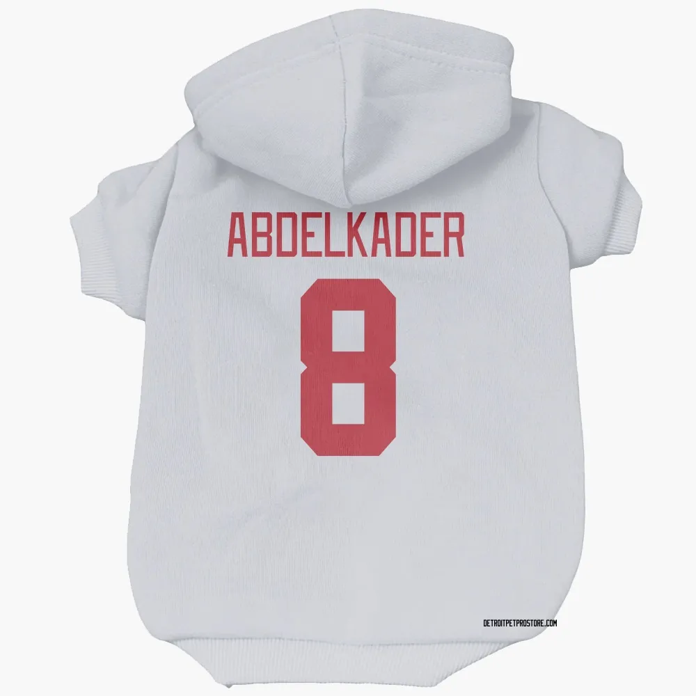 Detroit Red Wings Justin Abdelkader White Pet Hoodie for Dog & Cat