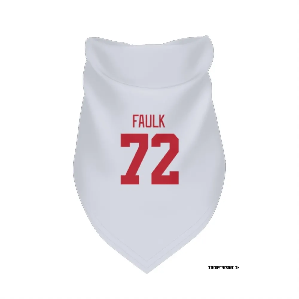 Detroit Red Wings Justin Faulk White Pet Bandana for Dog & Cat