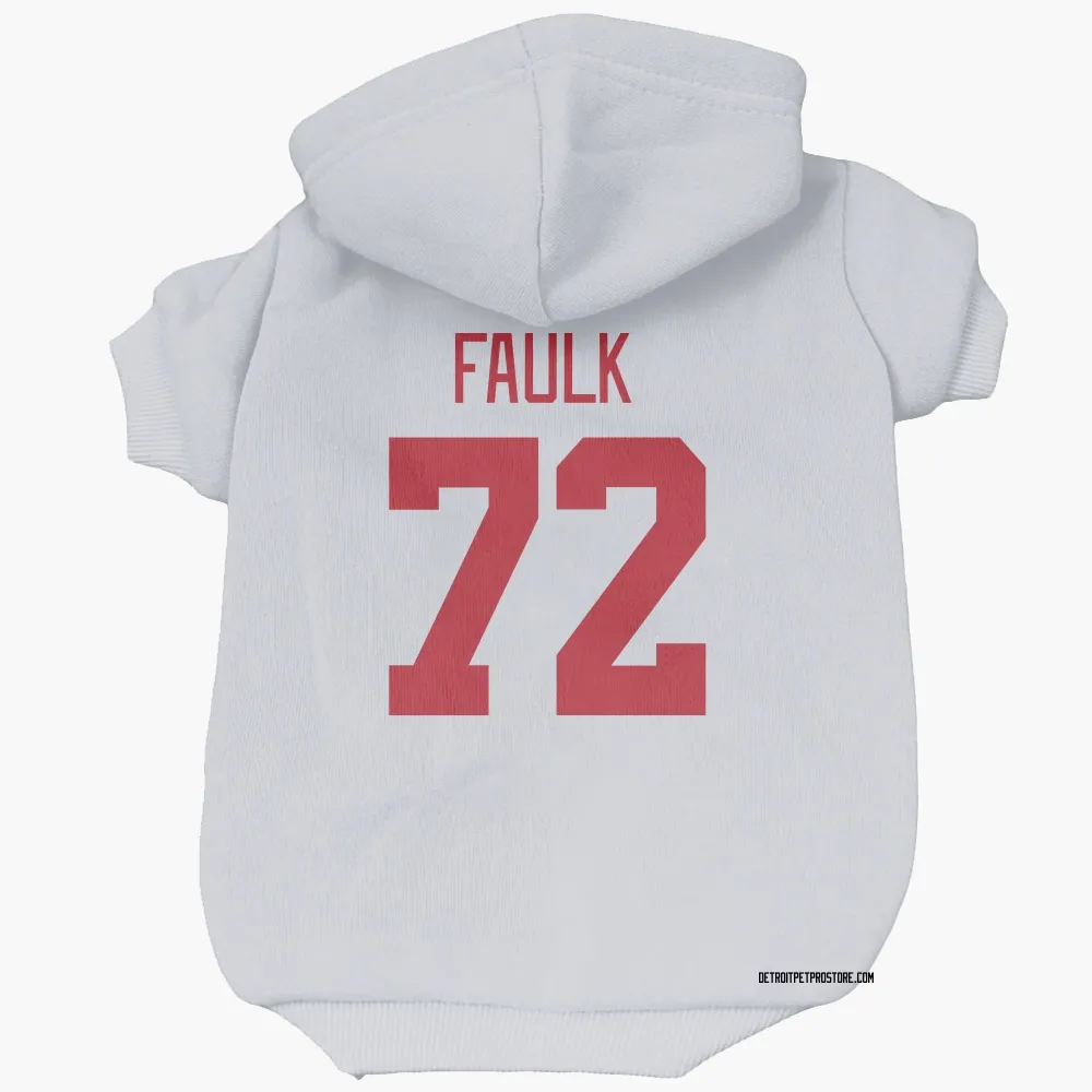 Detroit Red Wings Justin Faulk White Pet Hoodie for Dog & Cat