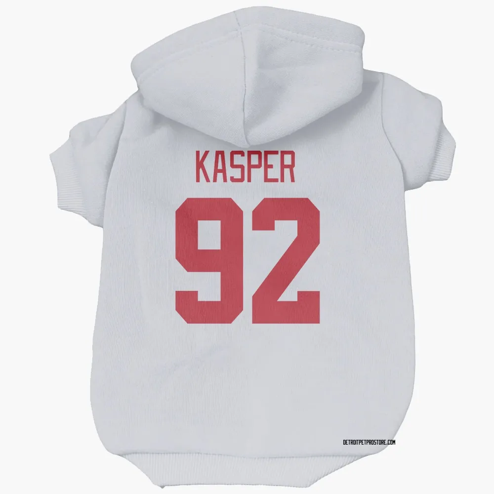 Detroit Red Wings Marco Kasper White Pet Hoodie for Dog & Cat