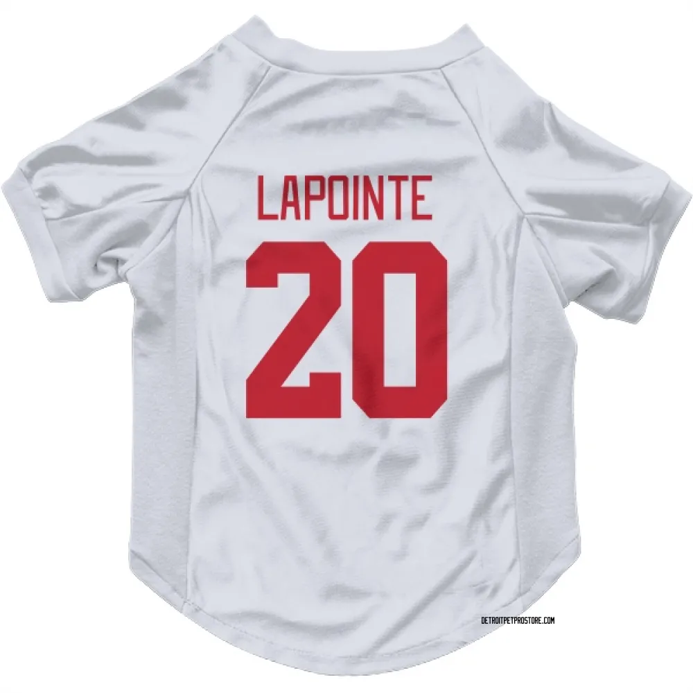 Detroit Red Wings Martin Lapointe White Pet Jersey for Dog & Cat