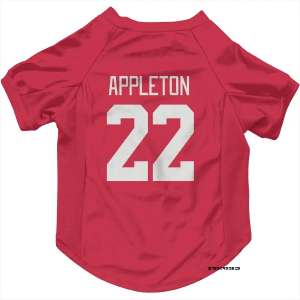 Detroit Red Wings Mason Appleton Red Pet Jersey for Dog & Cat
