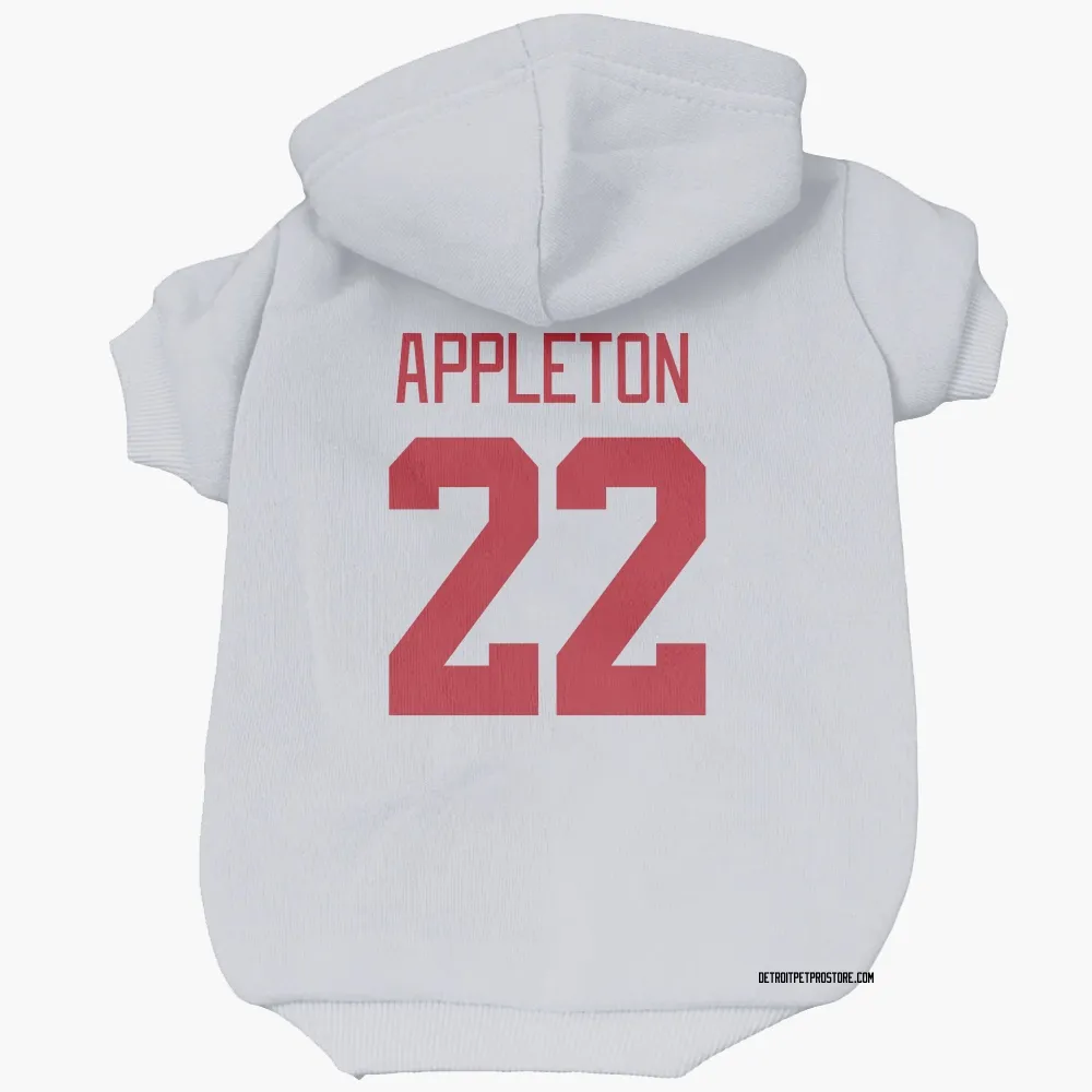 Detroit Red Wings Mason Appleton White Pet Hoodie for Dog & Cat