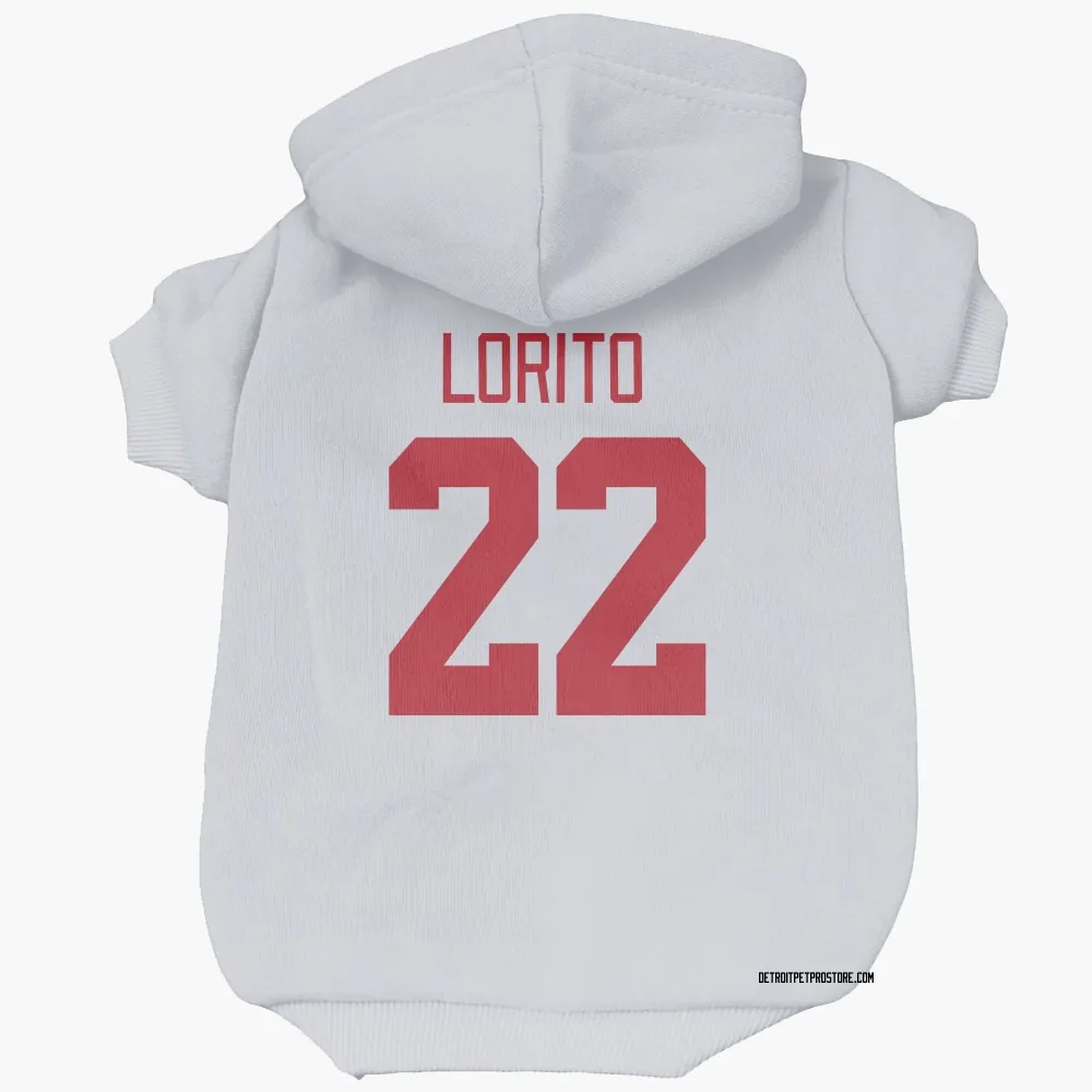 Detroit Red Wings Matthew Lorito White Pet Hoodie for Dog & Cat