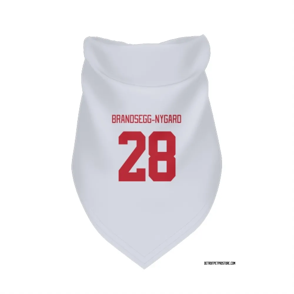 Detroit Red Wings Michael Brandsegg-Nygard White Pet Bandana for Dog & Cat
